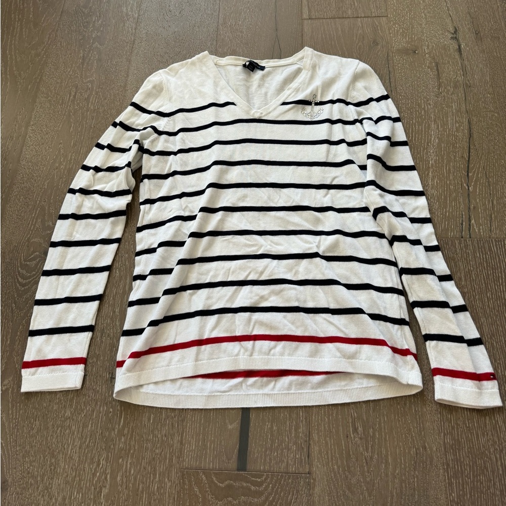 Tommy Hilfiger v-neck striped sweater